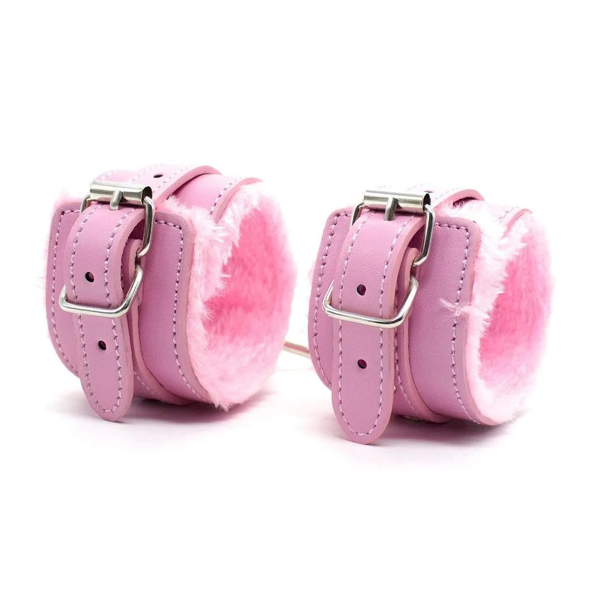 2360MQ-SIS      Sissy Princess Pink Fur Lined Ankle Bondage Cuffs