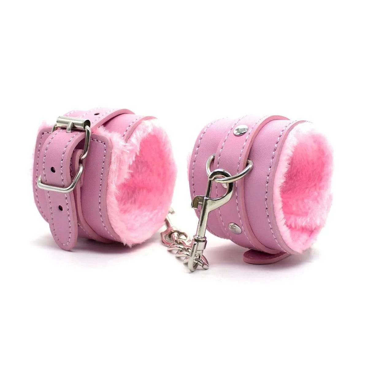 2360MQ-SIS      Sissy Princess Pink Fur Lined Ankle Bondage Cuffs