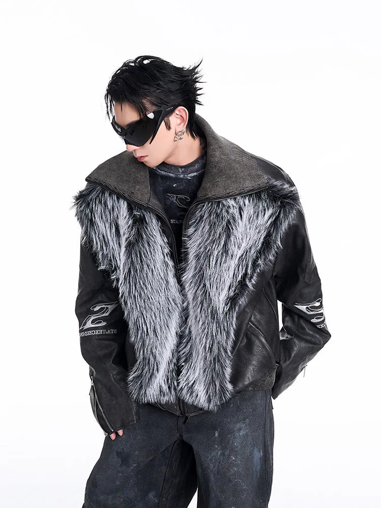 【24s Dec.】Washed Leather Fur Jacket