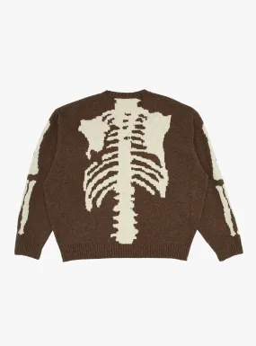 5G Wool Bone Crew Sweater Brown