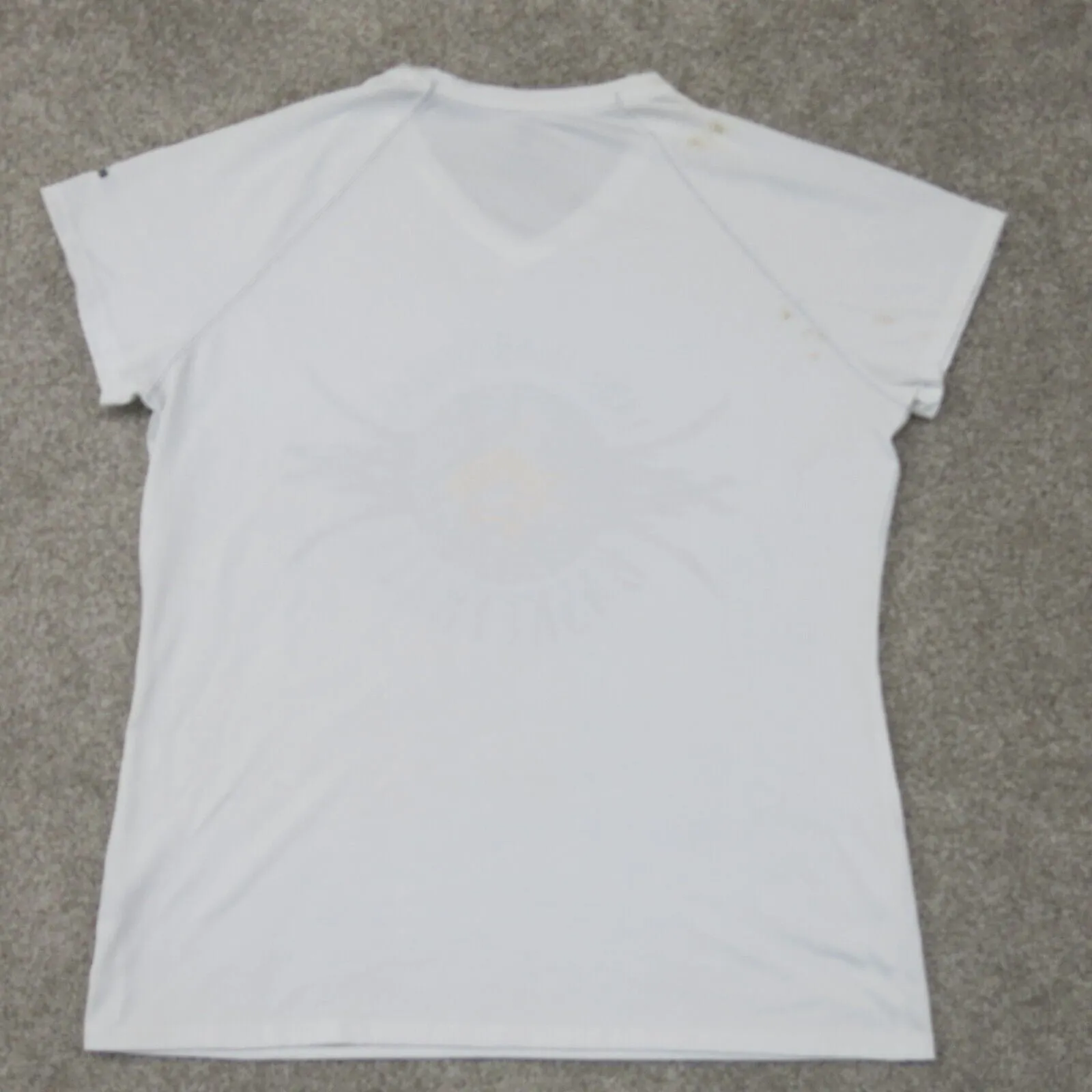 Adidas Climalite Womens Graphic T Shirts Top Short  Sleeve V-Neck White SZ Large