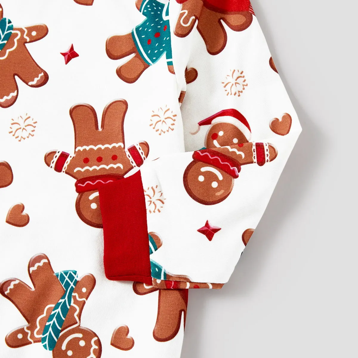 Allover Print Long Sleeve Gingerbread Family Pajamas Christmas