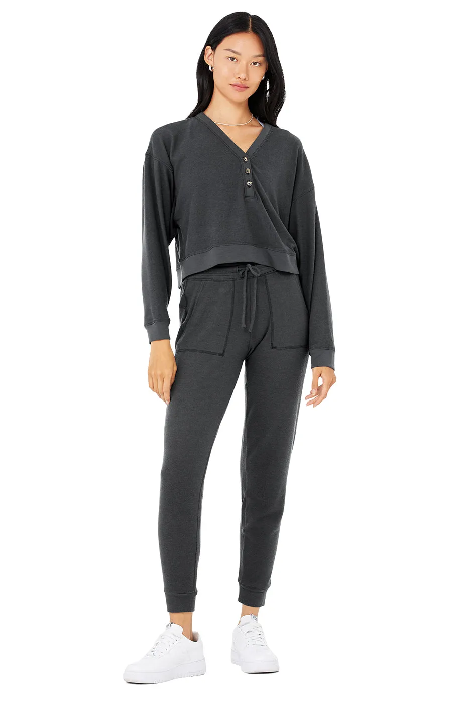 Alolux Soho Cropped Henley & Soho Sweatpant Set