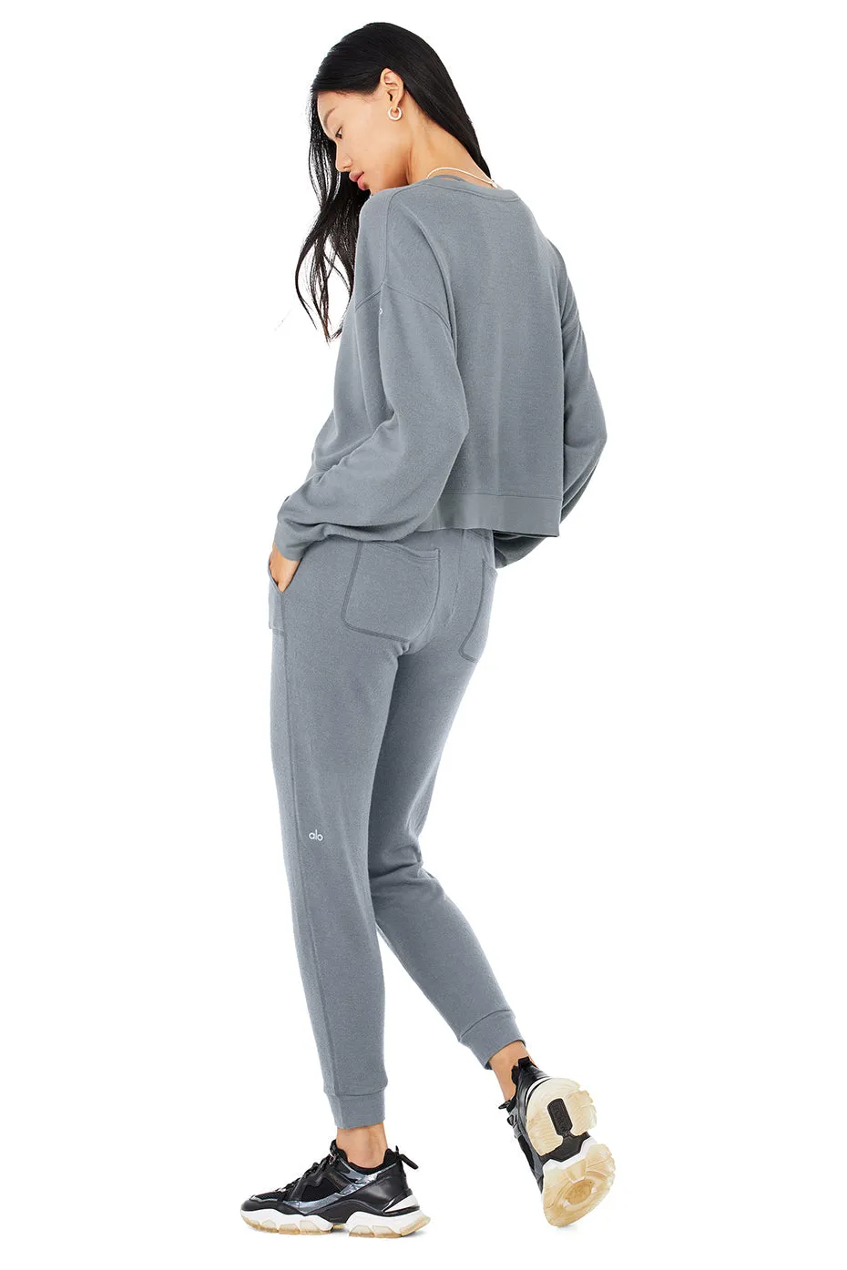 Alolux Soho Cropped Henley & Soho Sweatpant Set