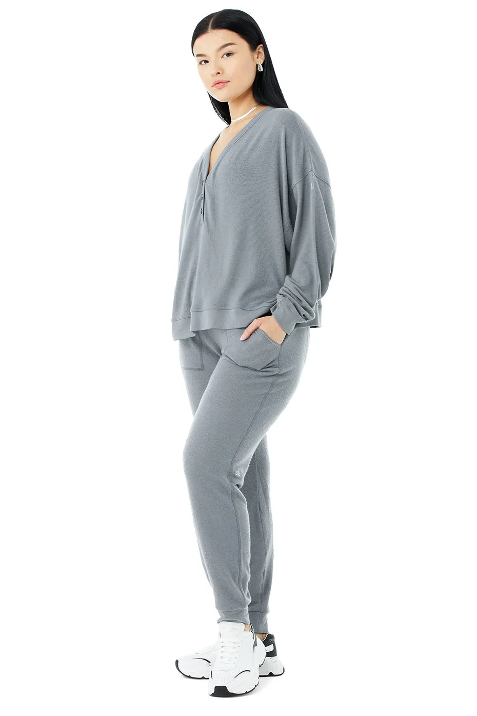 Alolux Soho Cropped Henley & Soho Sweatpant Set