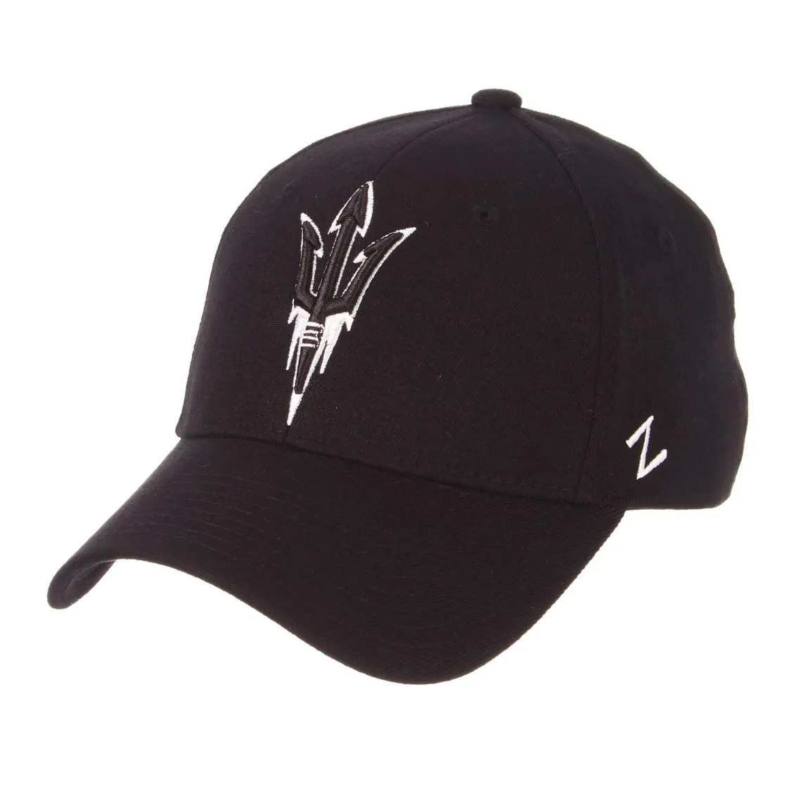 Arizona State Sun Devils Zephyr "ZH Black" Structured Stretch Fit Fitted Hat Cap