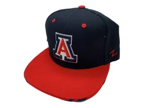 Arizona Wildcats Zephyr Navy & Red Structured Snapback Flat Bill Hat Cap