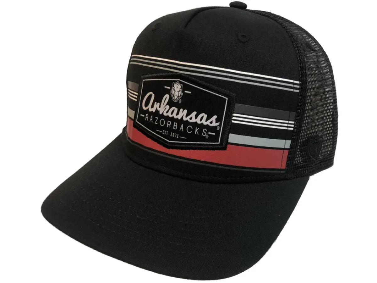 Arkansas Razorbacks TOW Black "Route" Mesh Adj. Snapback Hat Cap