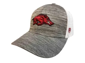 Arkansas Razorbacks TOW Gray w White Mesh "Warmup" Structured Snapback Hat Cap