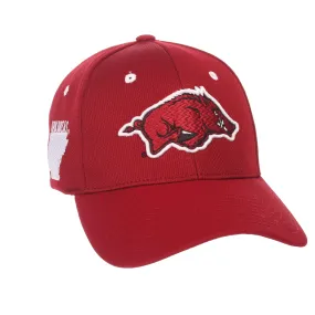 Arkansas Razorbacks Zephyr Cardinal Red "Rambler" Stretch Fit Hat Cap (M/L)