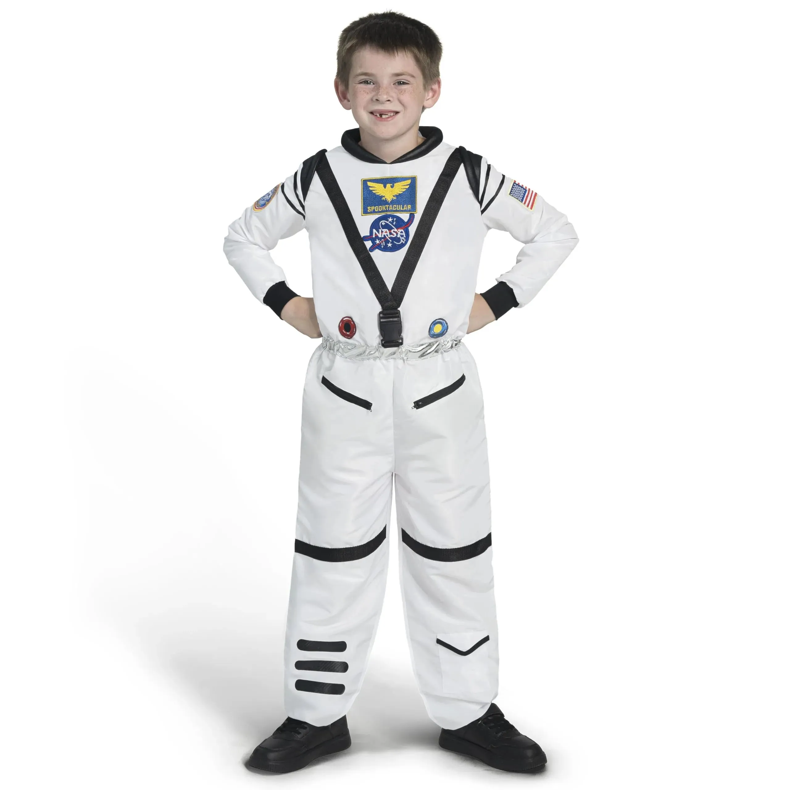 Astronaut Costume for Kids, Space Suit White Classic Astronaut Jumpsuit