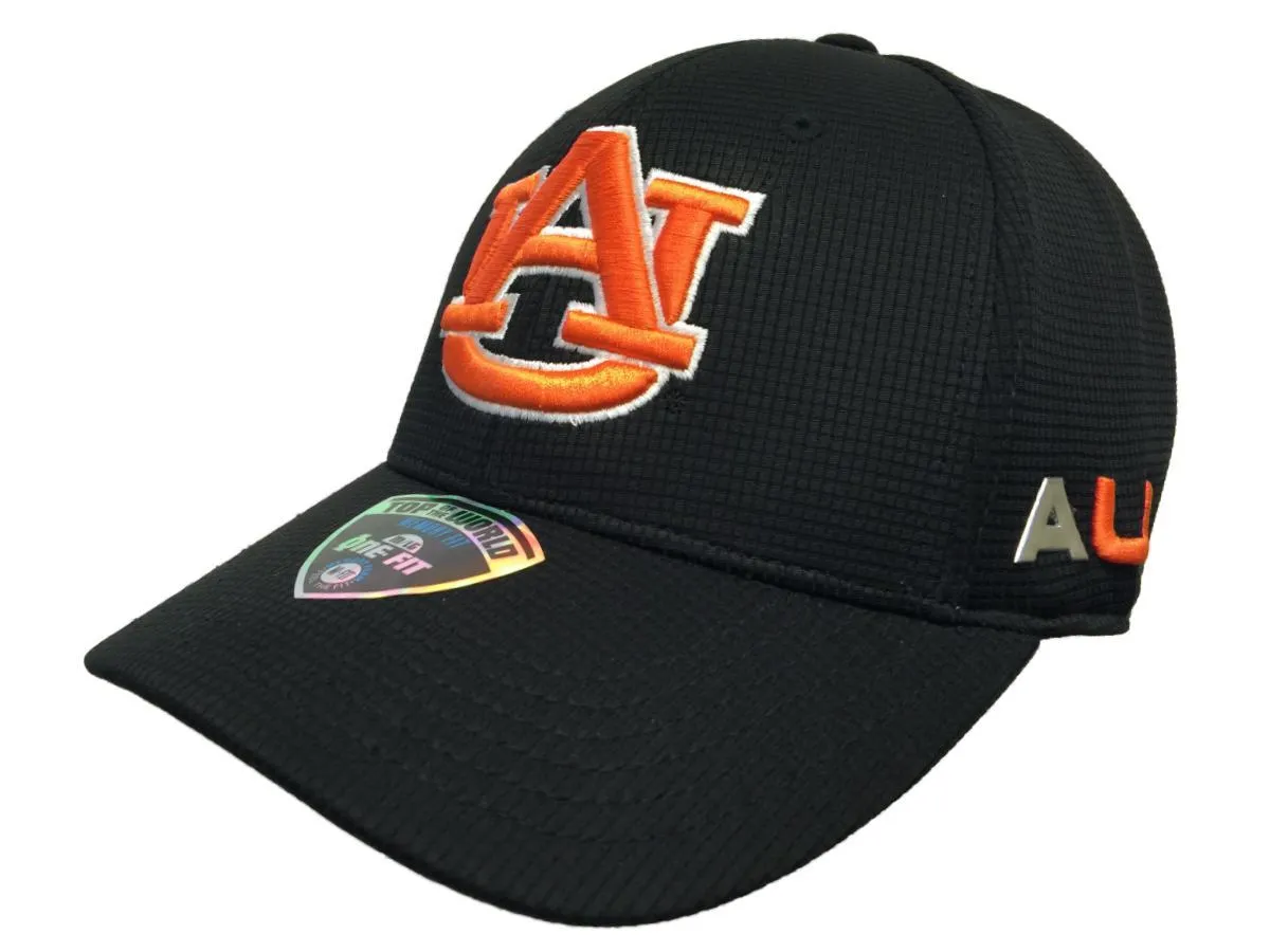 Auburn Tigers Top of the World Black Ironside Memory FLEXFIT Hat Cap (M/L)