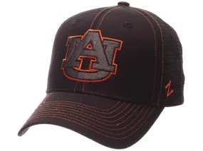 Auburn Tigers Zephyr Black Mesh Blackout Trucker Adjustable Snapback Hat Cap