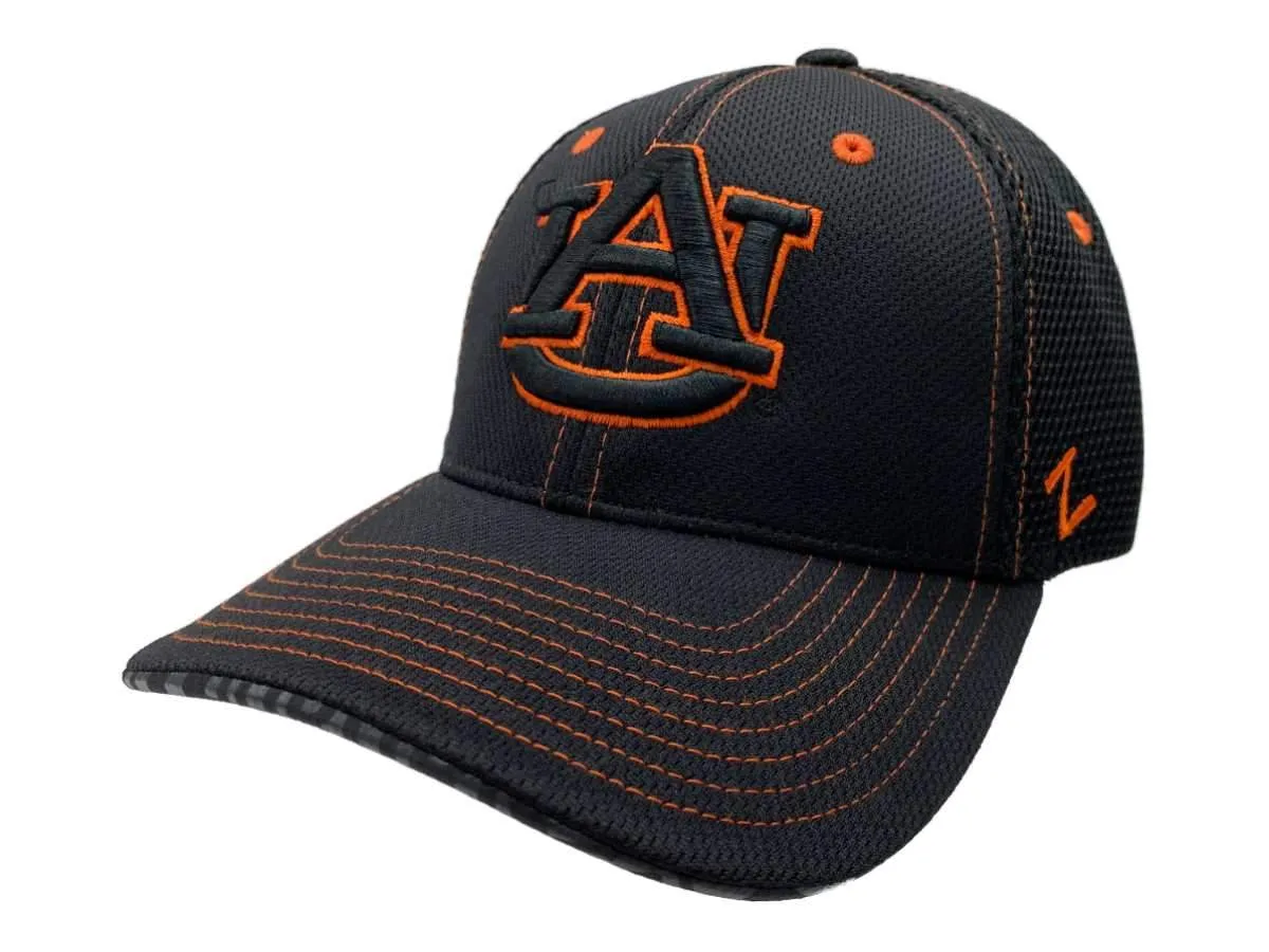 Auburn Tigers Zephyr Blackout Mesh Structured Stretch Fit Hat Cap (M/L)