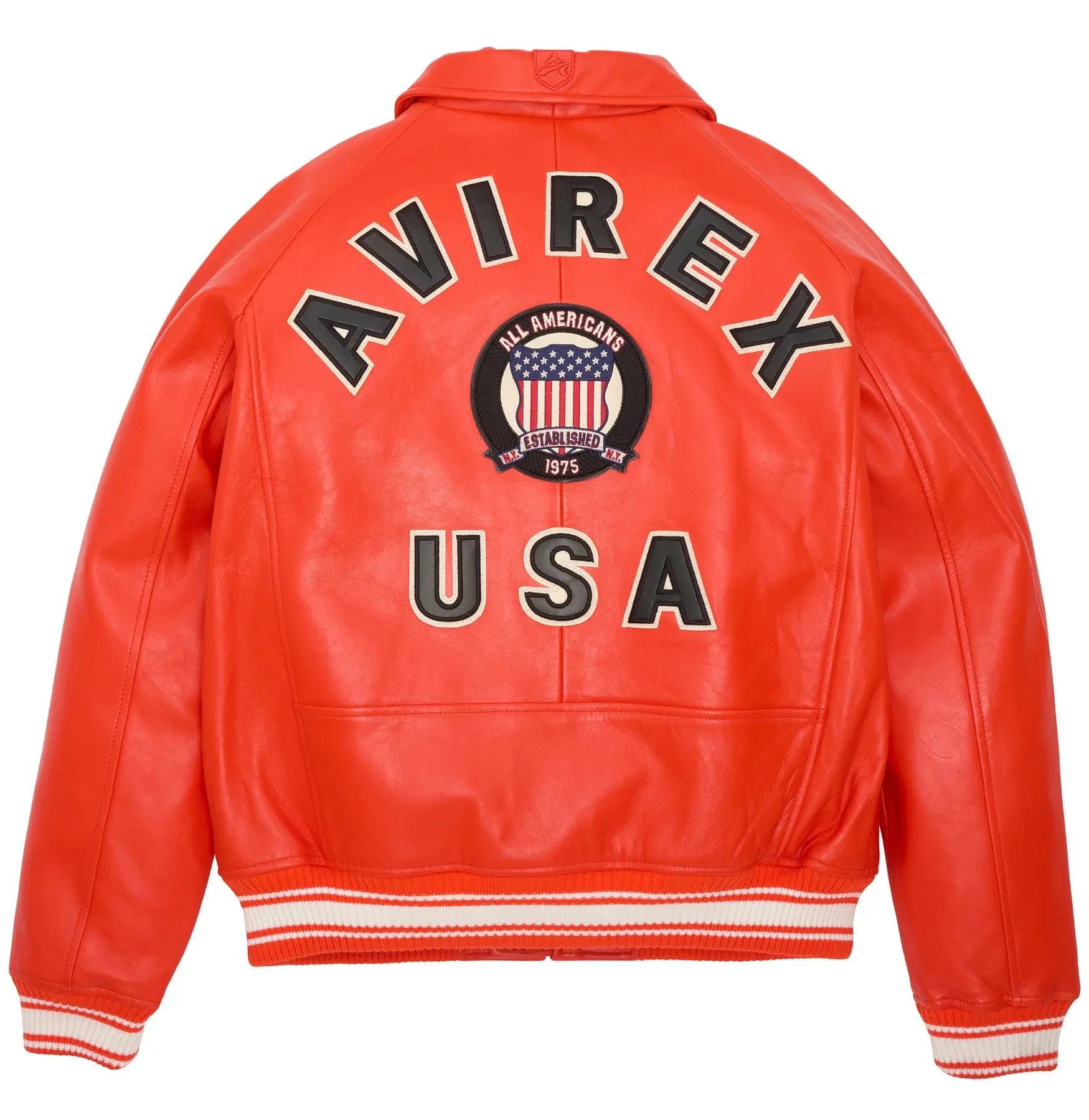 Avirex Womens Icon Leather Jacket Orange