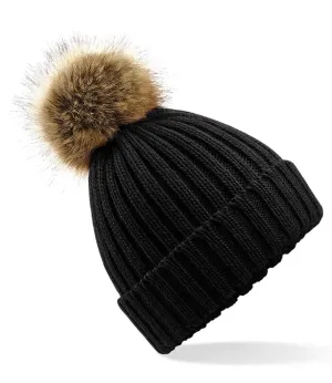 BB412 - Beechfield Faux Fur Pop Pom Chunky Beanie