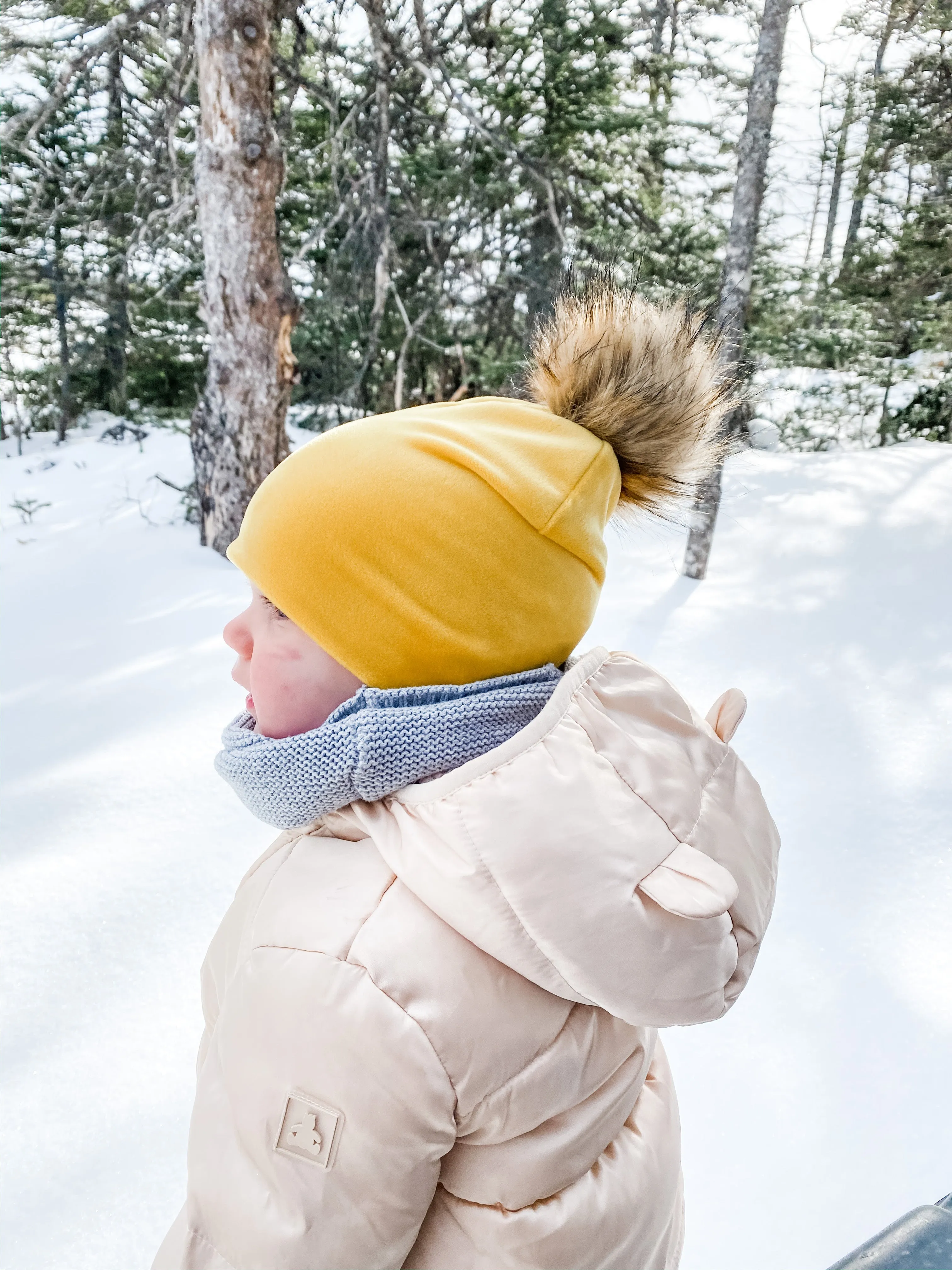 Beanie Hat (Mustard Velvet)