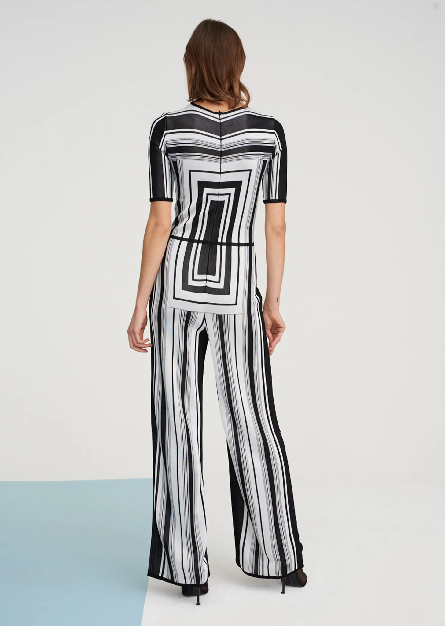 Bisou - Wide Leg Jumpsuit with Modern Geometric Design