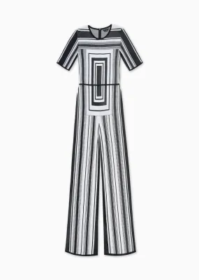 Bisou - Wide Leg Jumpsuit with Modern Geometric Design