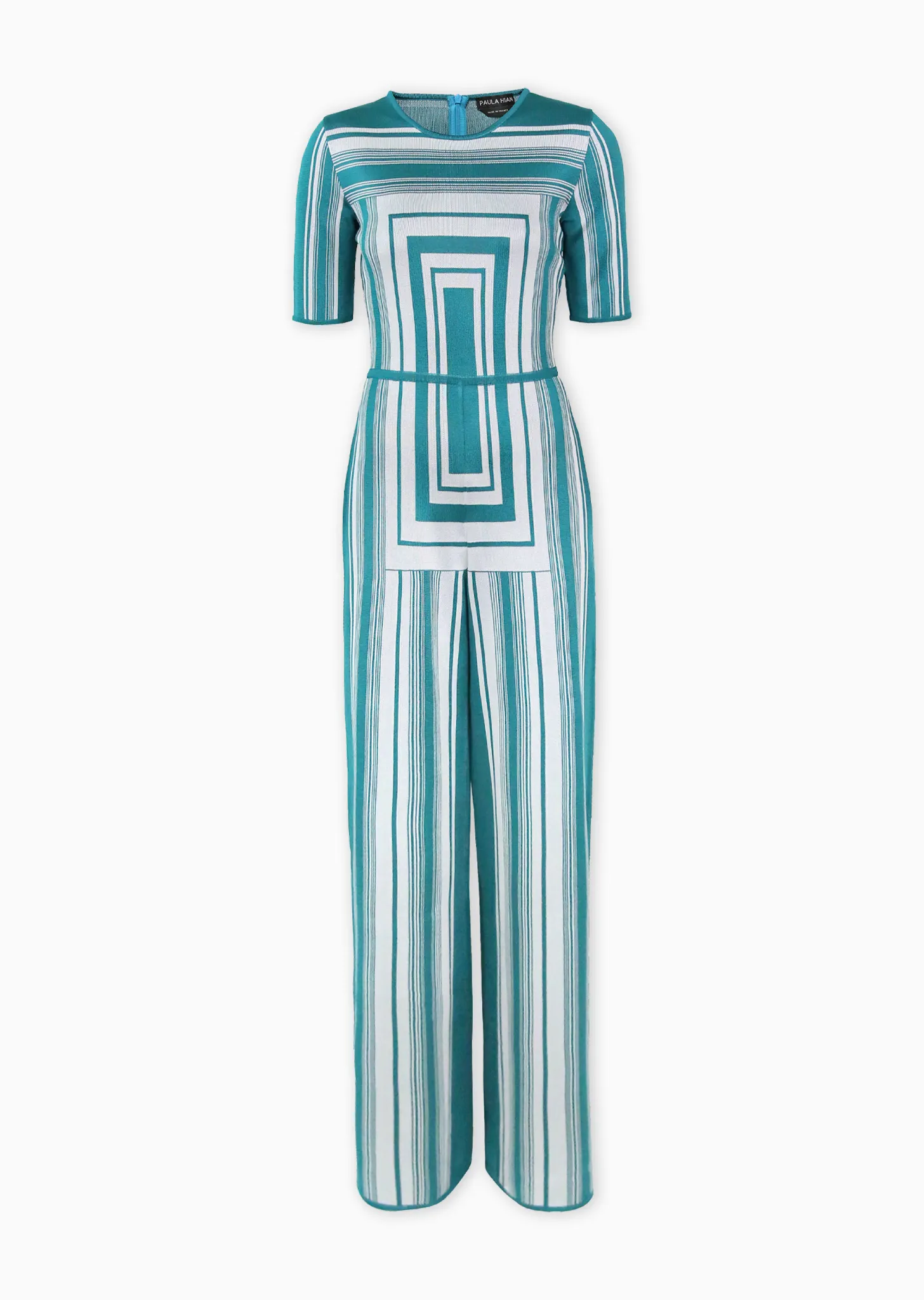 Bisou - Wide Leg Jumpsuit with Modern Geometric Design