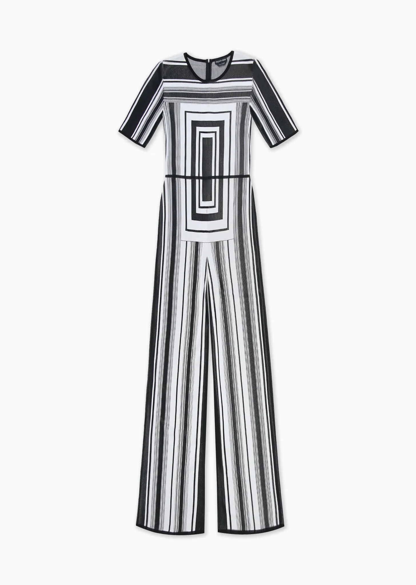 Bisou - Wide Leg Jumpsuit with Modern Geometric Design