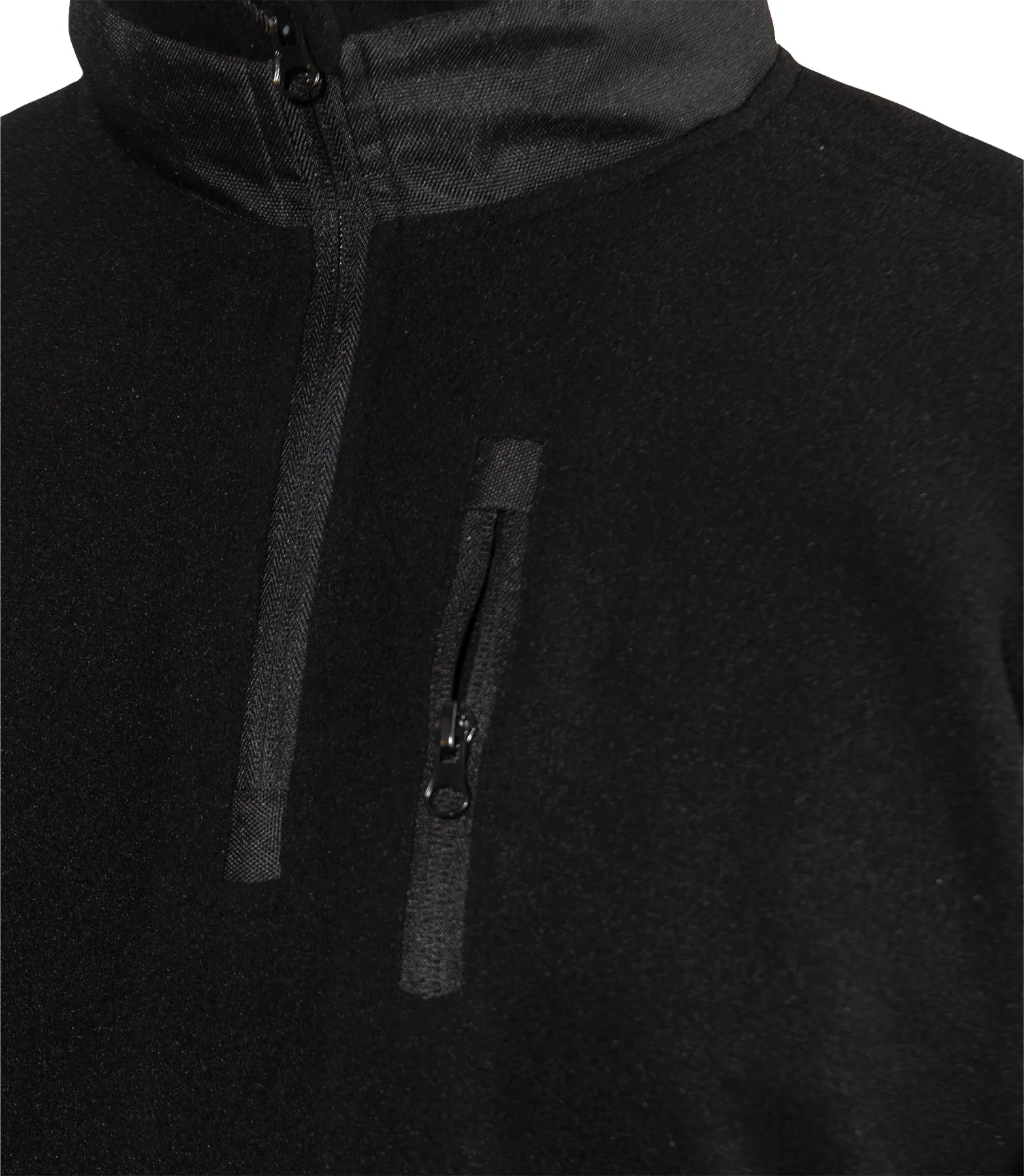 Black Fleece Quarter Zip Sweatshirt Lightweight Pullover Uniform Duty Top Warm Jacket