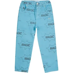 Bobo Choses Light Blue It'S Magic All Over Denim Baggy Pants