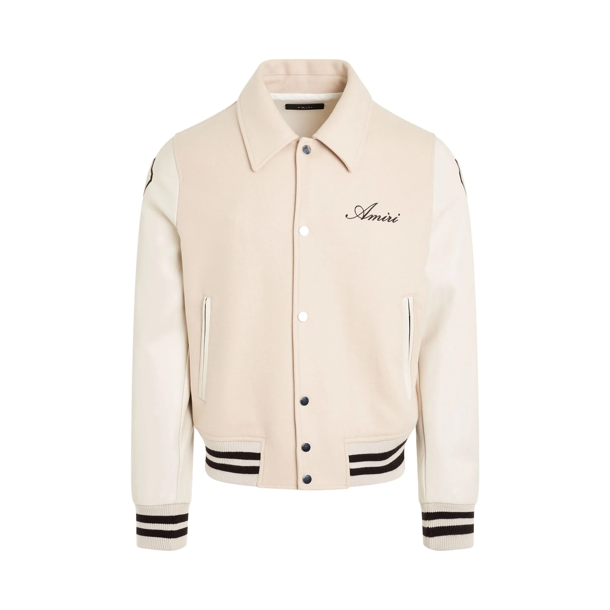 Bones Varsity Jacket in Alabaster