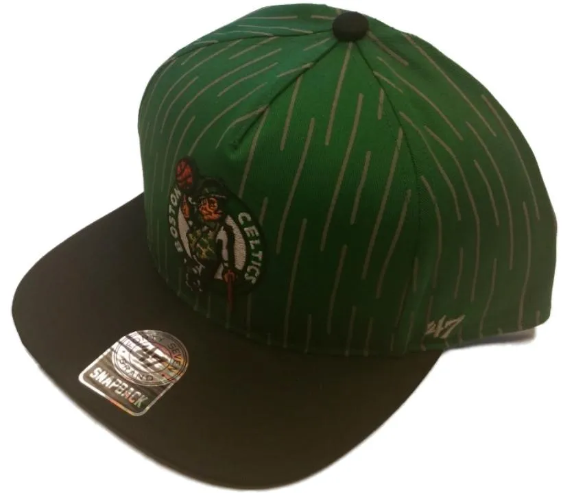 Boston Celtics 47 Brand Monsoon Green Gray Adjustable Snapback Hat Cap