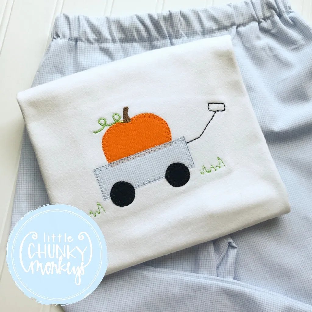 Boy Shirt-Fall Pumpkin Wagon Applique Shirt