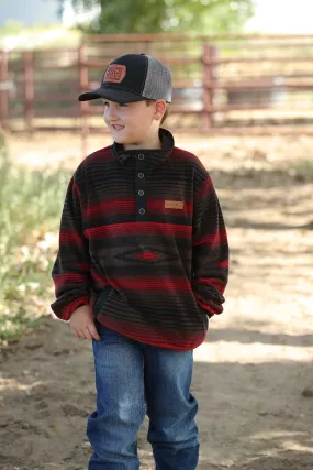 Boy's Cinch Aztec Print Polar Fleece Pullover #MWK7590010-C