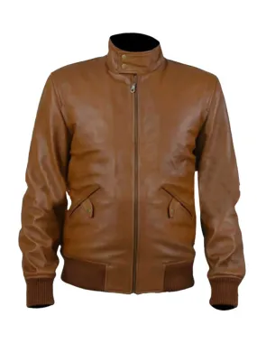 Brown Bomber Real Leather Jacket