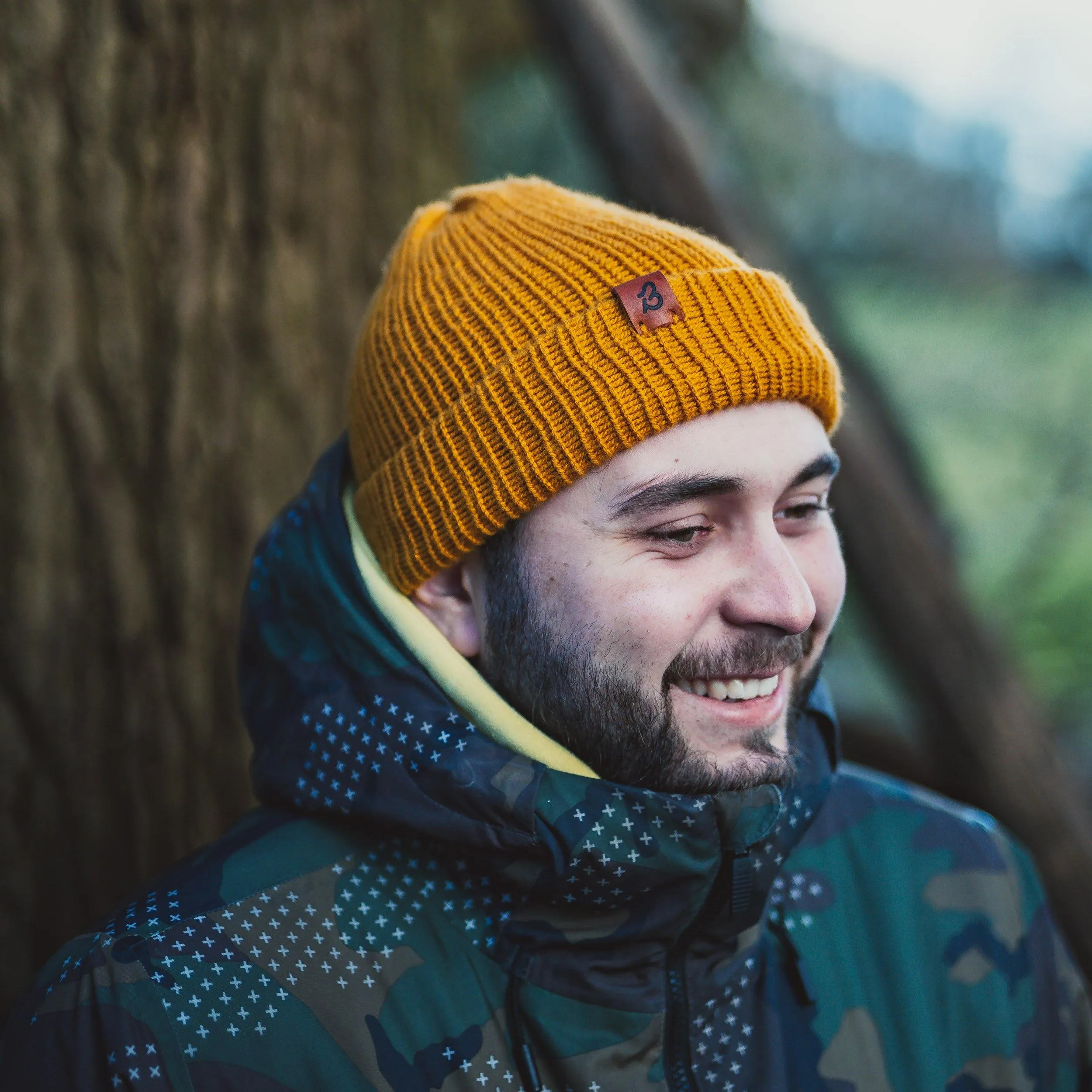 Burnt Mustard Yellow Wooly Beanie Hat