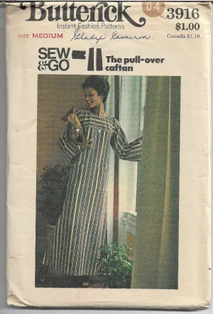 Butterick 3916 Vintage Sewing Pattern 1970s Ladies Caftan Dress