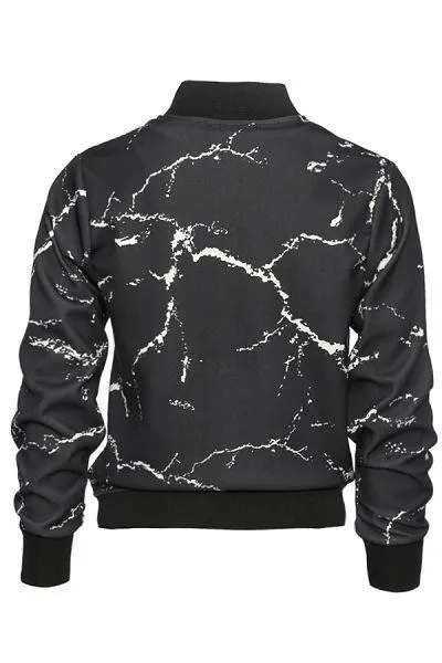 Calcium Carbonate Black Bomber Jacket