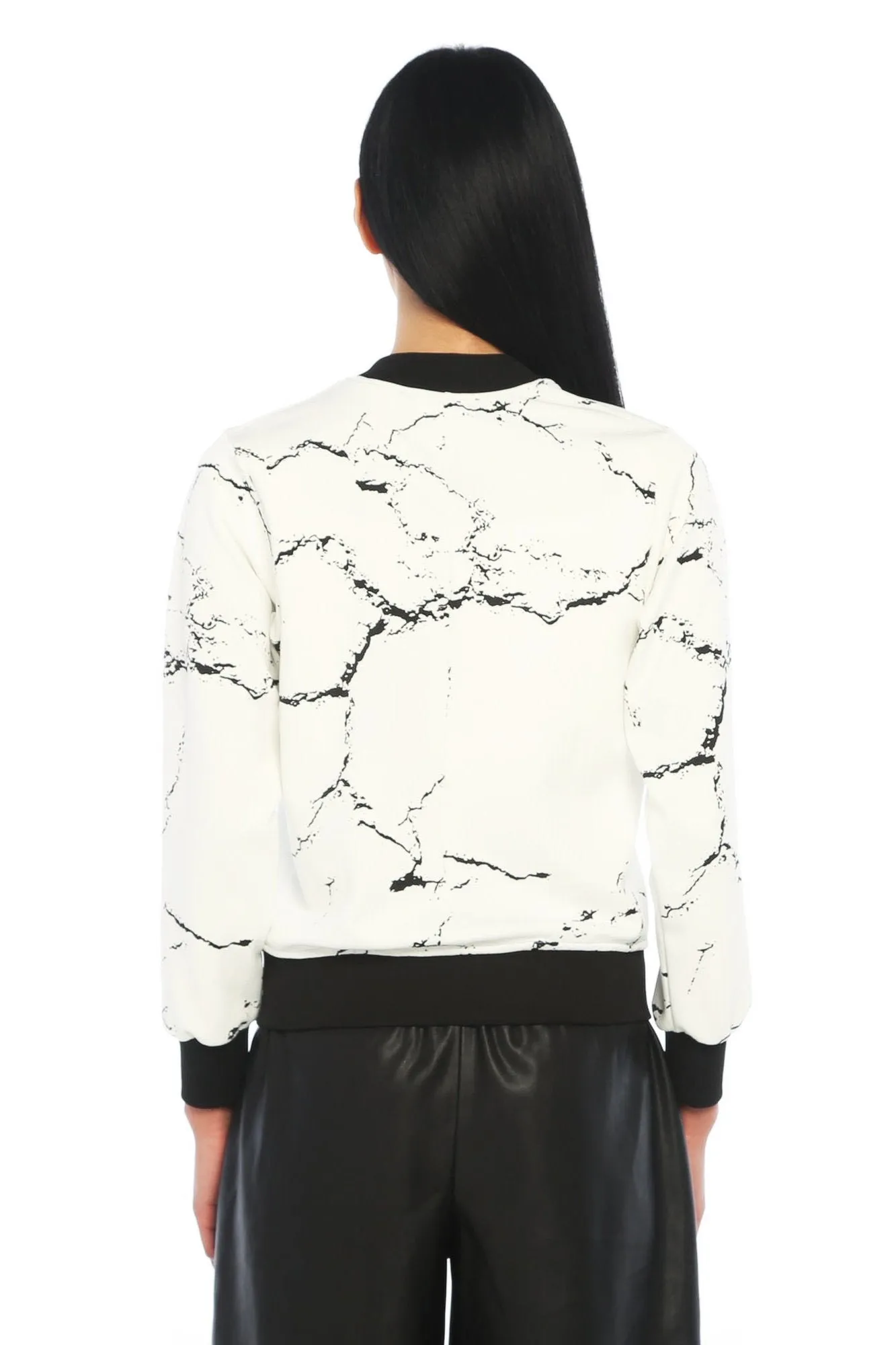 Calcium Carbonate White Bomber Jacket