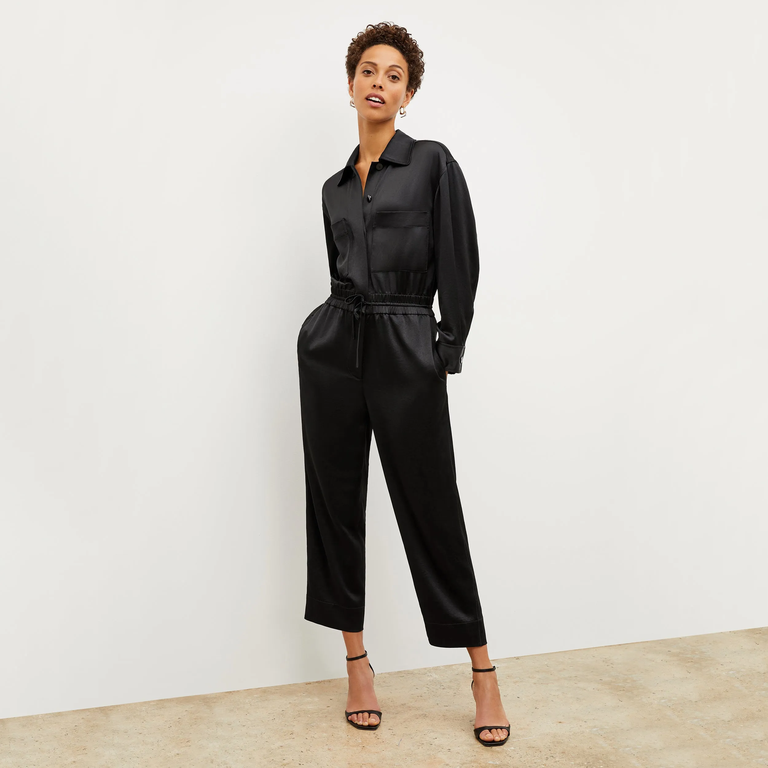 Carr Jumpsuit - Everyday Satin :: Black