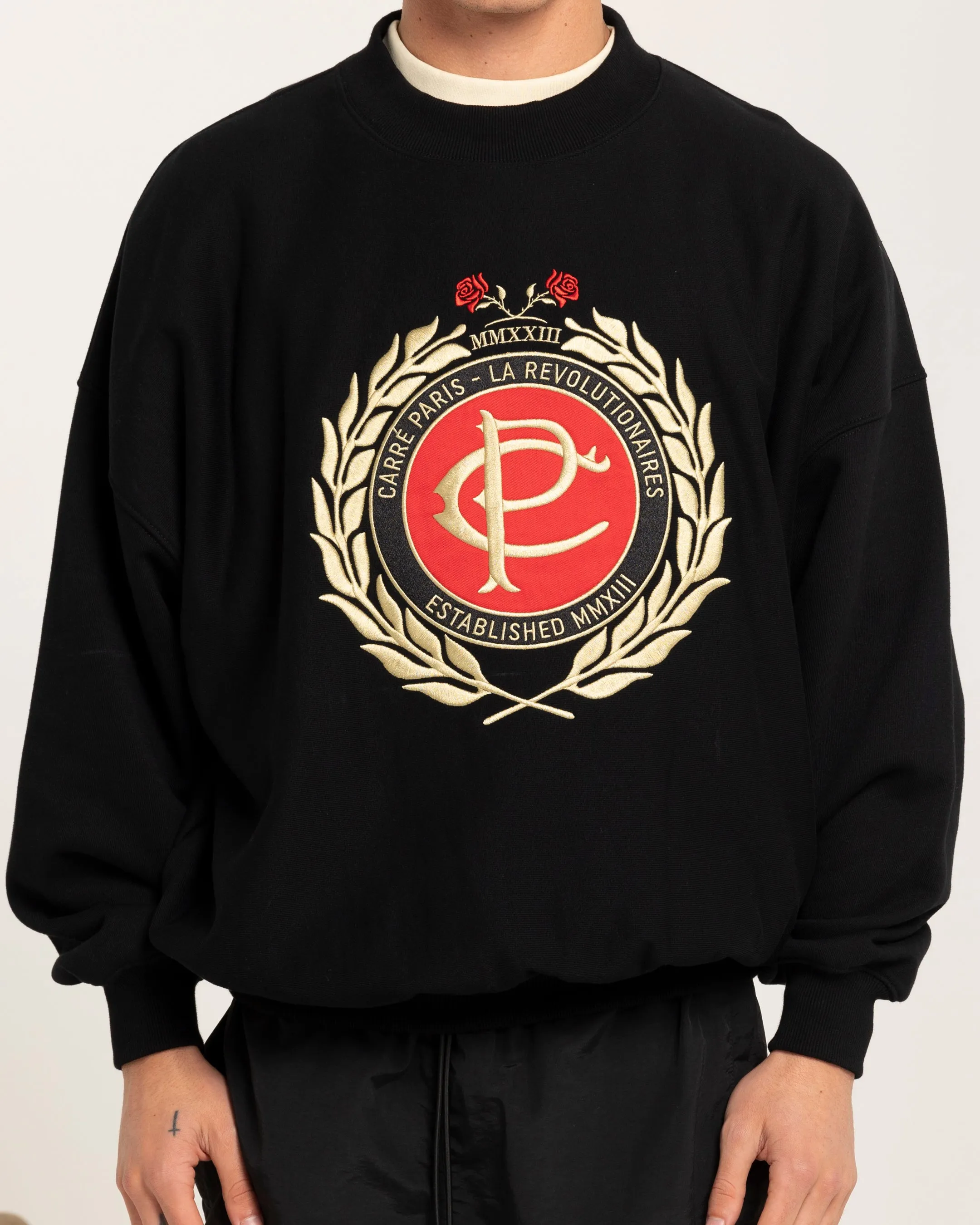 Carre Heritage Oversized Crewneck Black