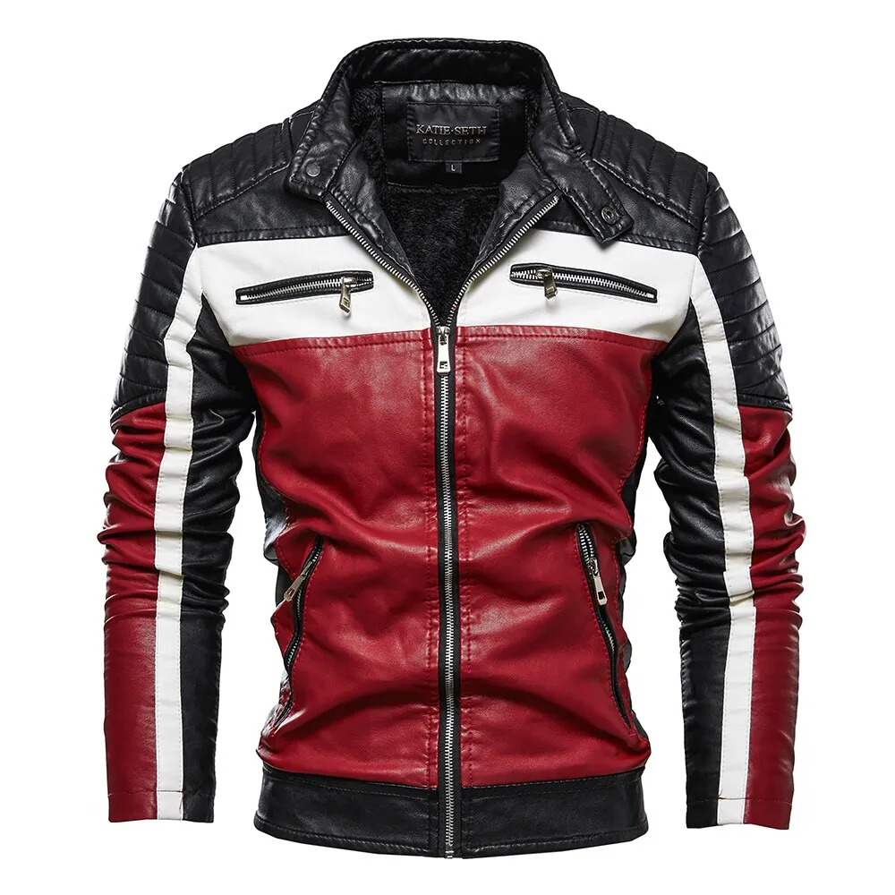 Casual Motor Distressed Leather Jacket