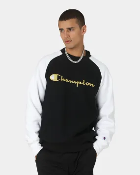 Champion Reverse Weave Raglan Crew Black/Gold