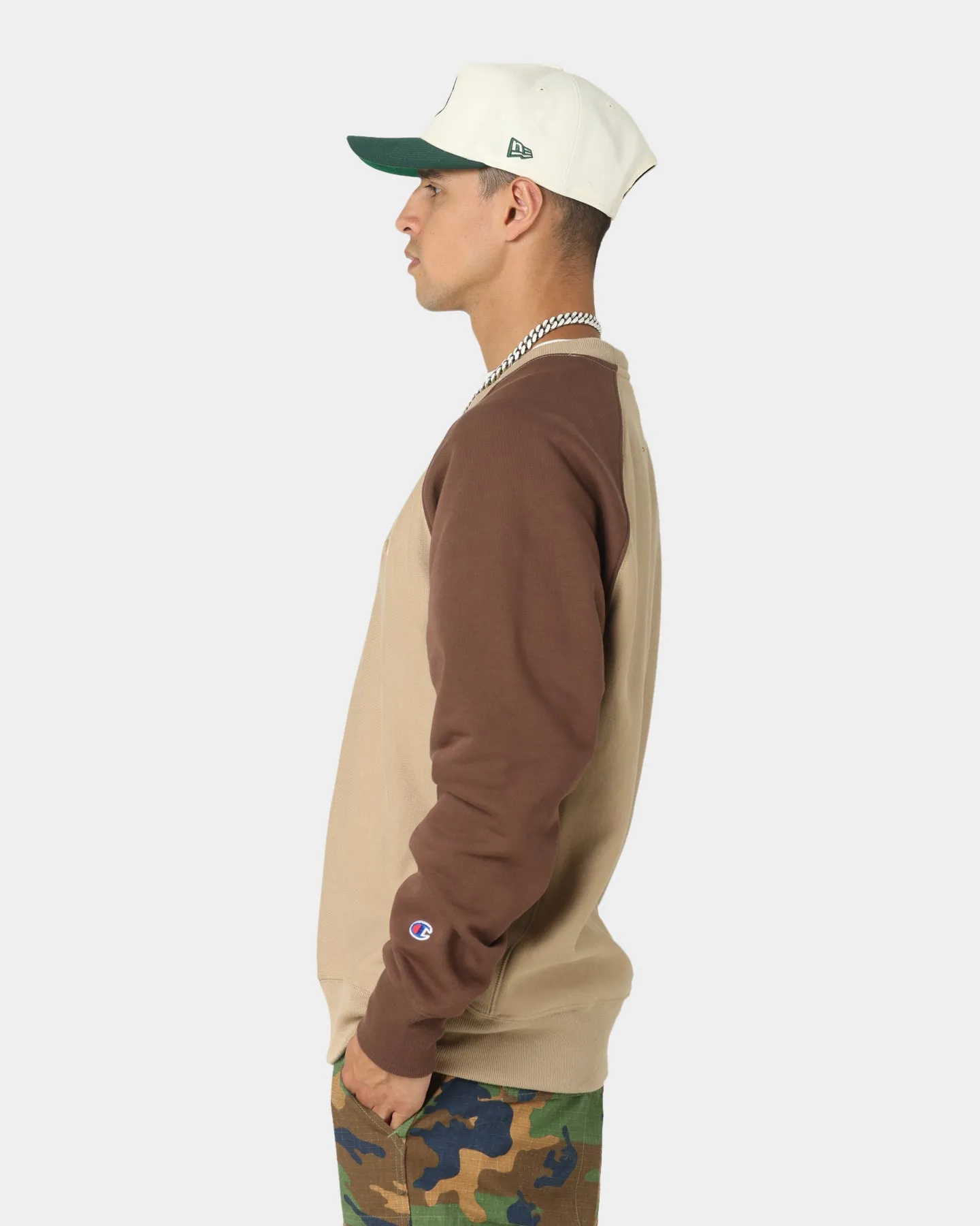 Champion Reverse Weave Raglan Crew Country Walnut