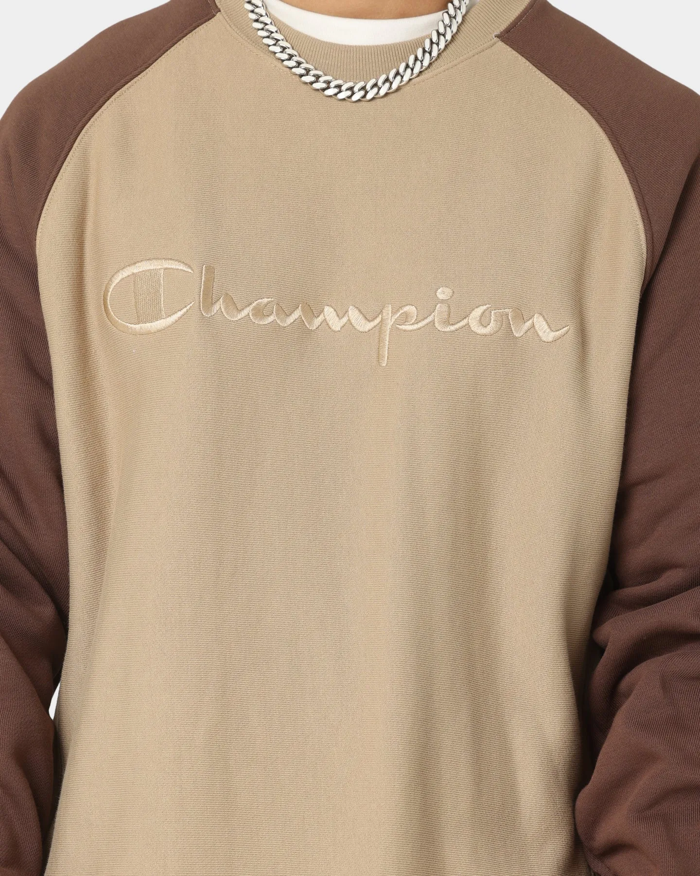 Champion Reverse Weave Raglan Crew Country Walnut