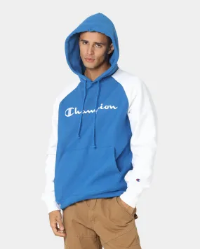 Champion Reverse Weave Raglan Hoodie Living In Blue