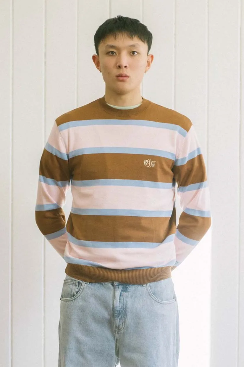 Checks Border Stripe Crewneck - Multi