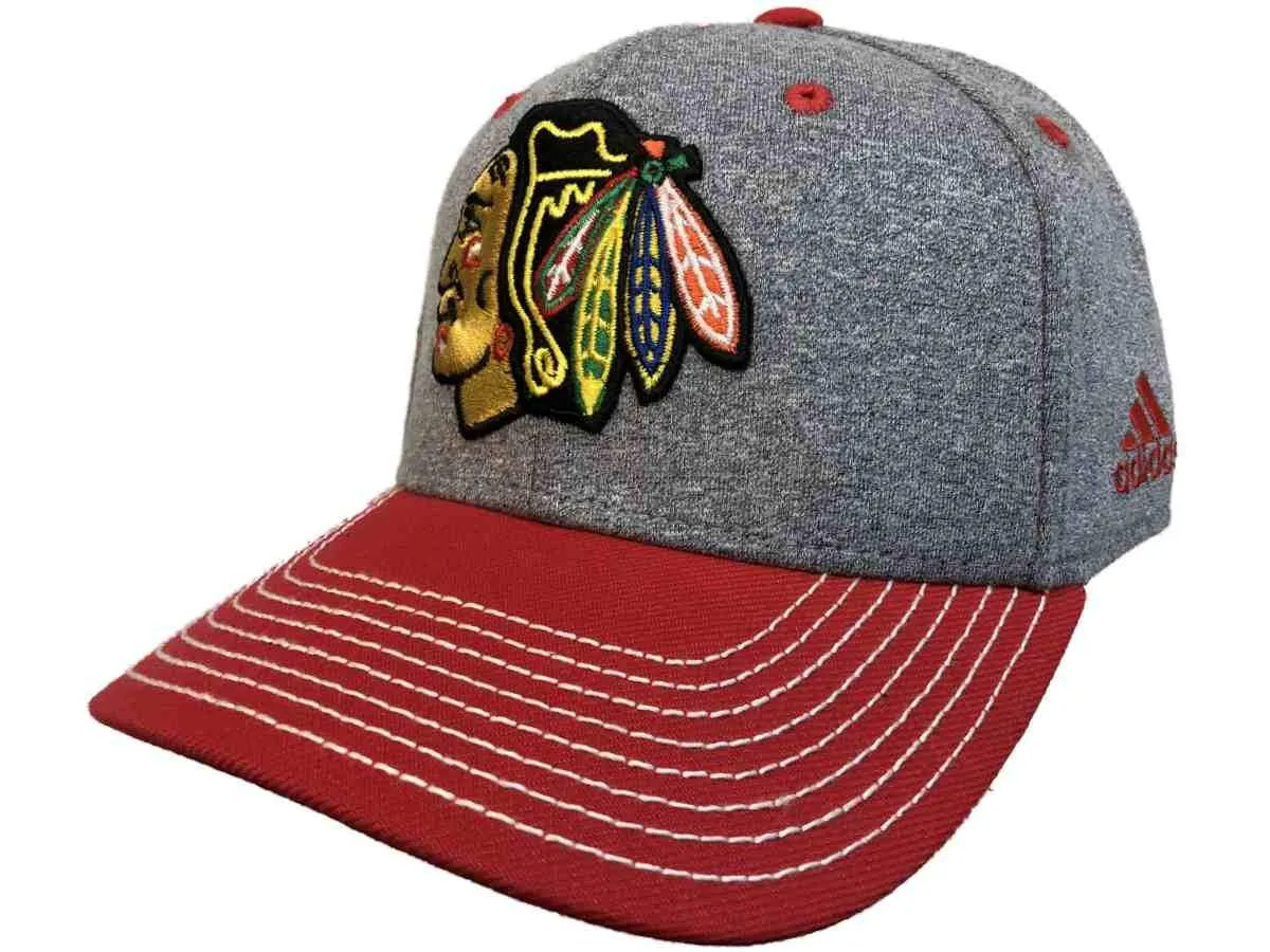 Chicago Blackhawks Adidas Two-Tone Gray Red Structured Snapback Hat Cap