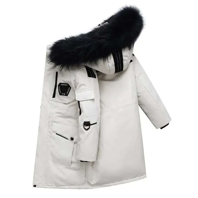 Children's Down Jacket Windproof Thick Fur Collar Winter Coat Jacket