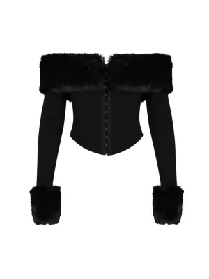 Christelle Fur Corset Top