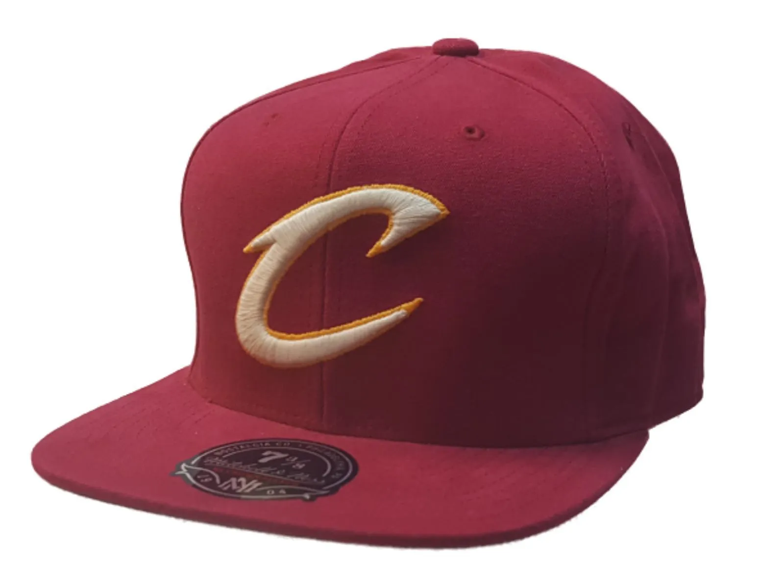 Cleveland Cavaliers Mitchell & Ness Faded Red Fitted Flat Bill Hat Cap (7 3/8)