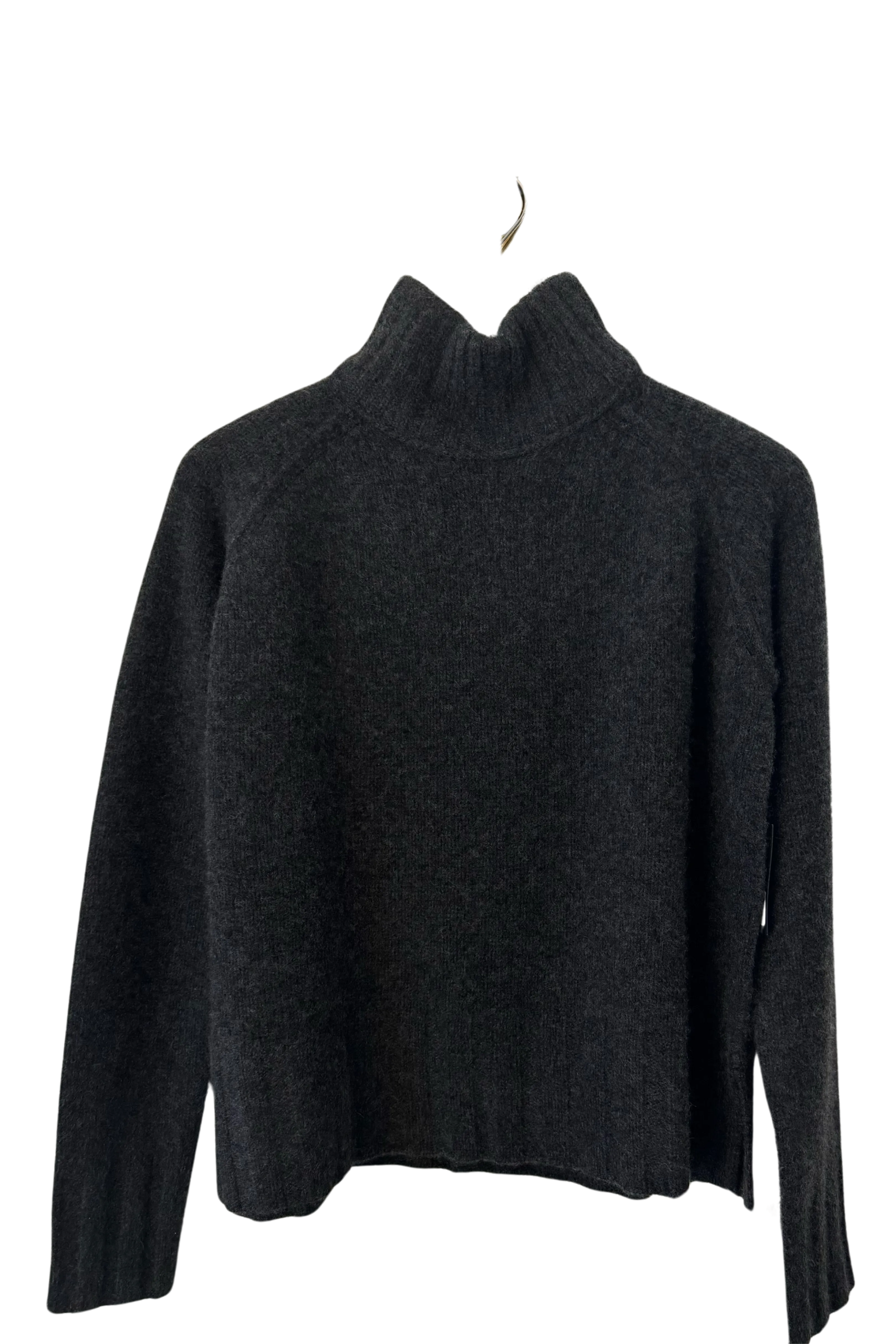 Coal Cashmere Rib Mock Pullover