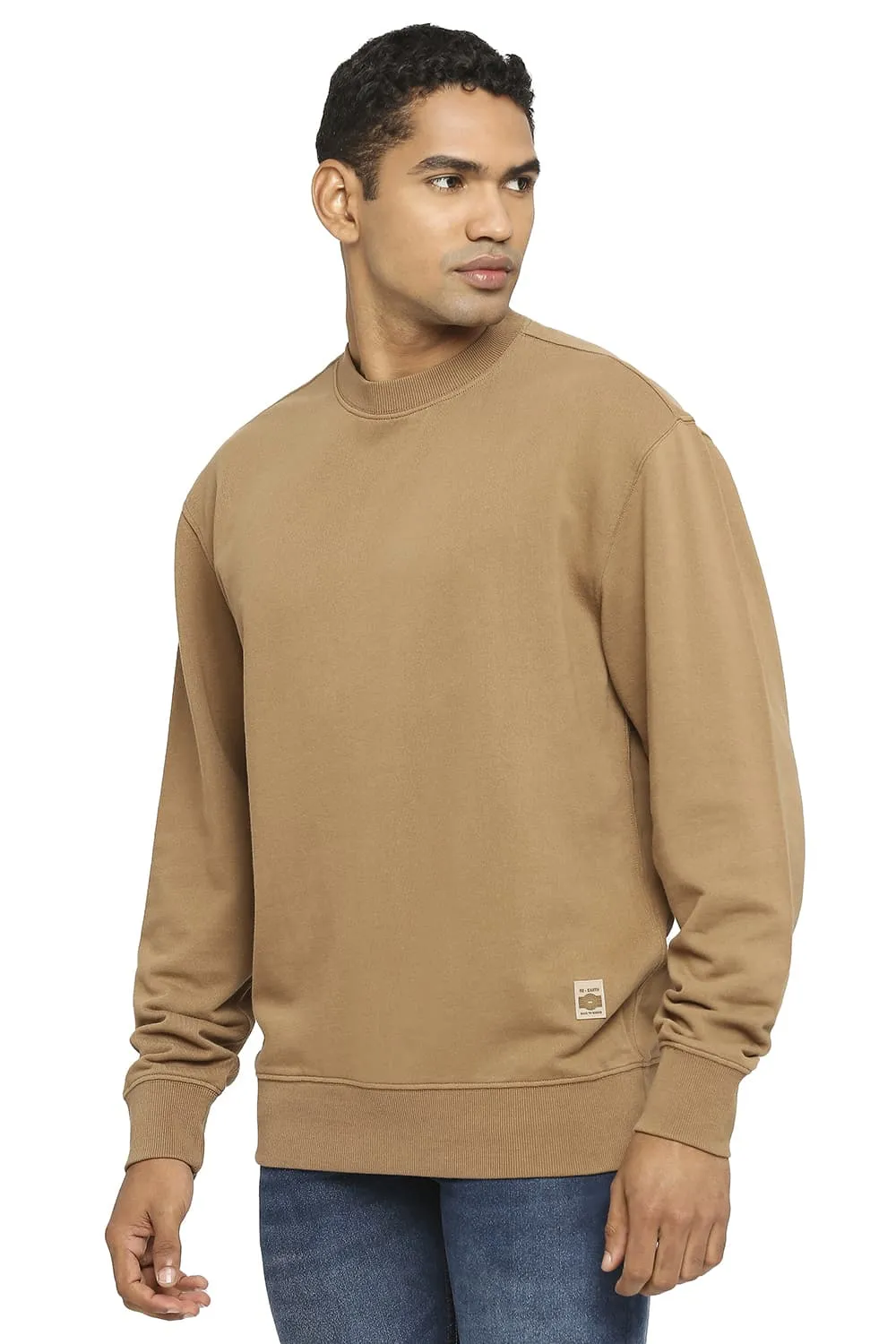 Comfort Fit Cotton Non Brushed Fleece Pullover Sweatshirt